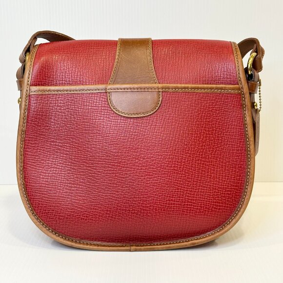 Vintage Coach DAKOTA LARIAT Made in Italy Red with Saddle Trim Rare - Picture 3 of 15